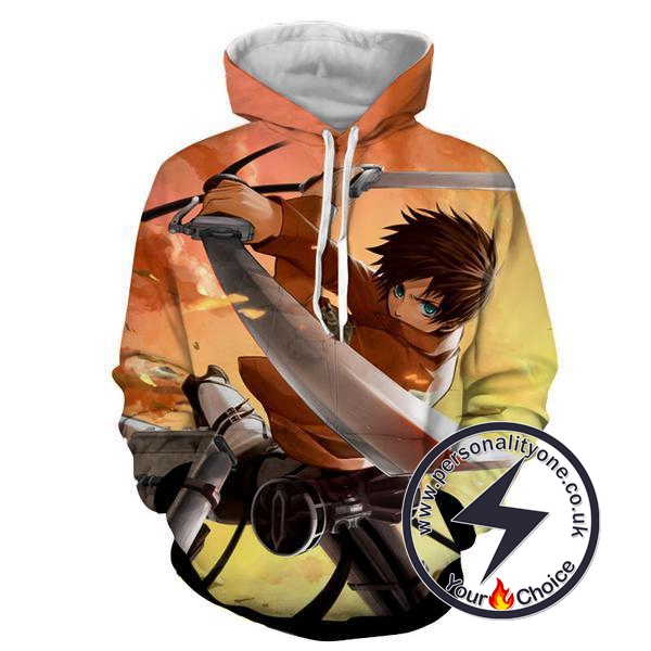 Attack On Titan - Eren Yeager 3D - Attack On Titan Hoodies